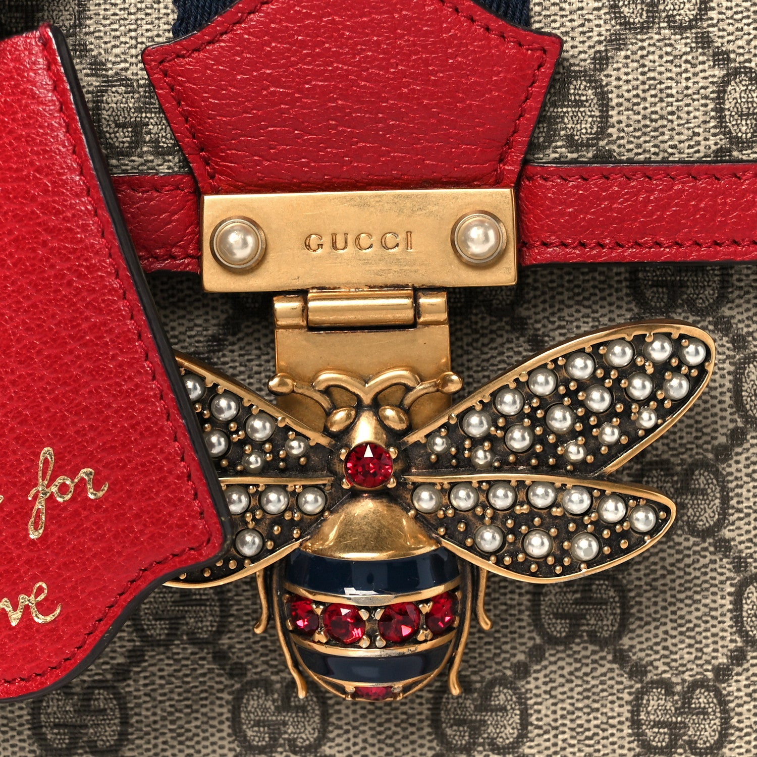 Gucci GG Supreme Monogram Small Queen Margaret Top Handle Bag Red 9 of 12