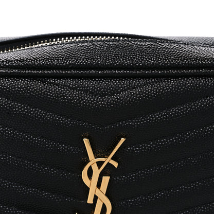 Saint Laurent Grain De Poudre Matelasse Monogram Mini Lou Camera Bag Black 8 of 10