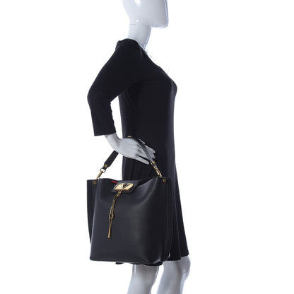 Valentino Garavani Grainy Calfskin Escape Hobo Bag Black 3 of 10