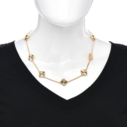 Van Cleef & Arpels 18K Yellow Gold 10 Motifs Guilloche Vintage Alhambra Necklace 2 of 5