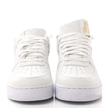 Louis Vuitton X NIKE AIR FORCE 1 Calfskin Monogram Mens Low Top Sneakers 9 White 2 of 8