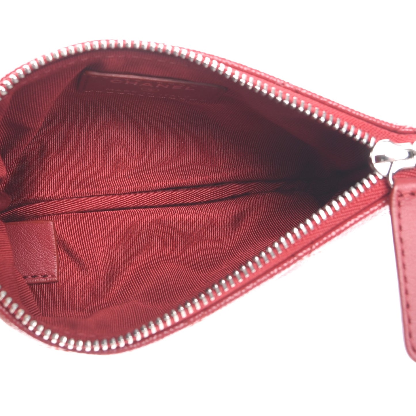 Caviar Quilted Small Cosmetic Case Red
