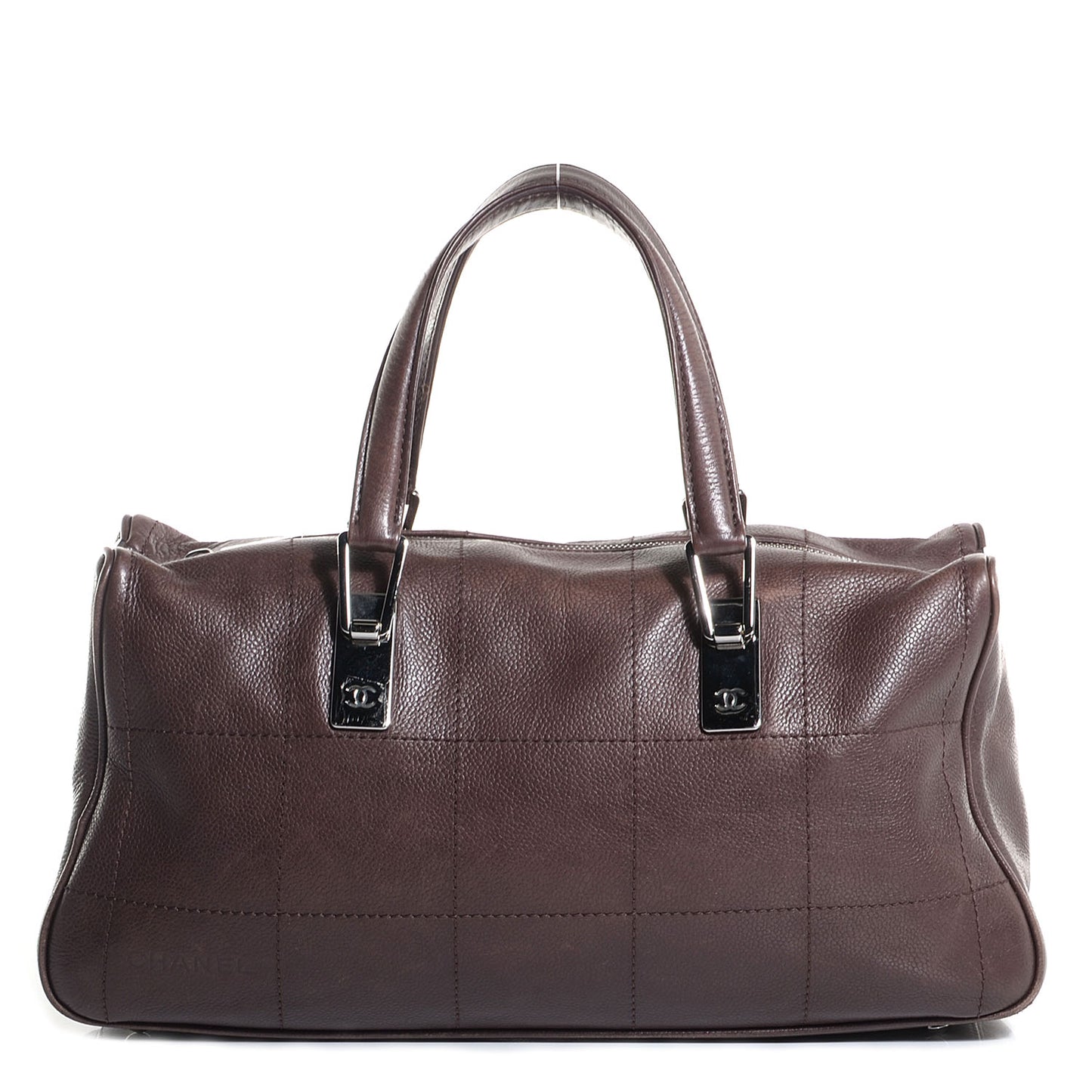 Caviar Square Stitched Large Tote Dark Purple