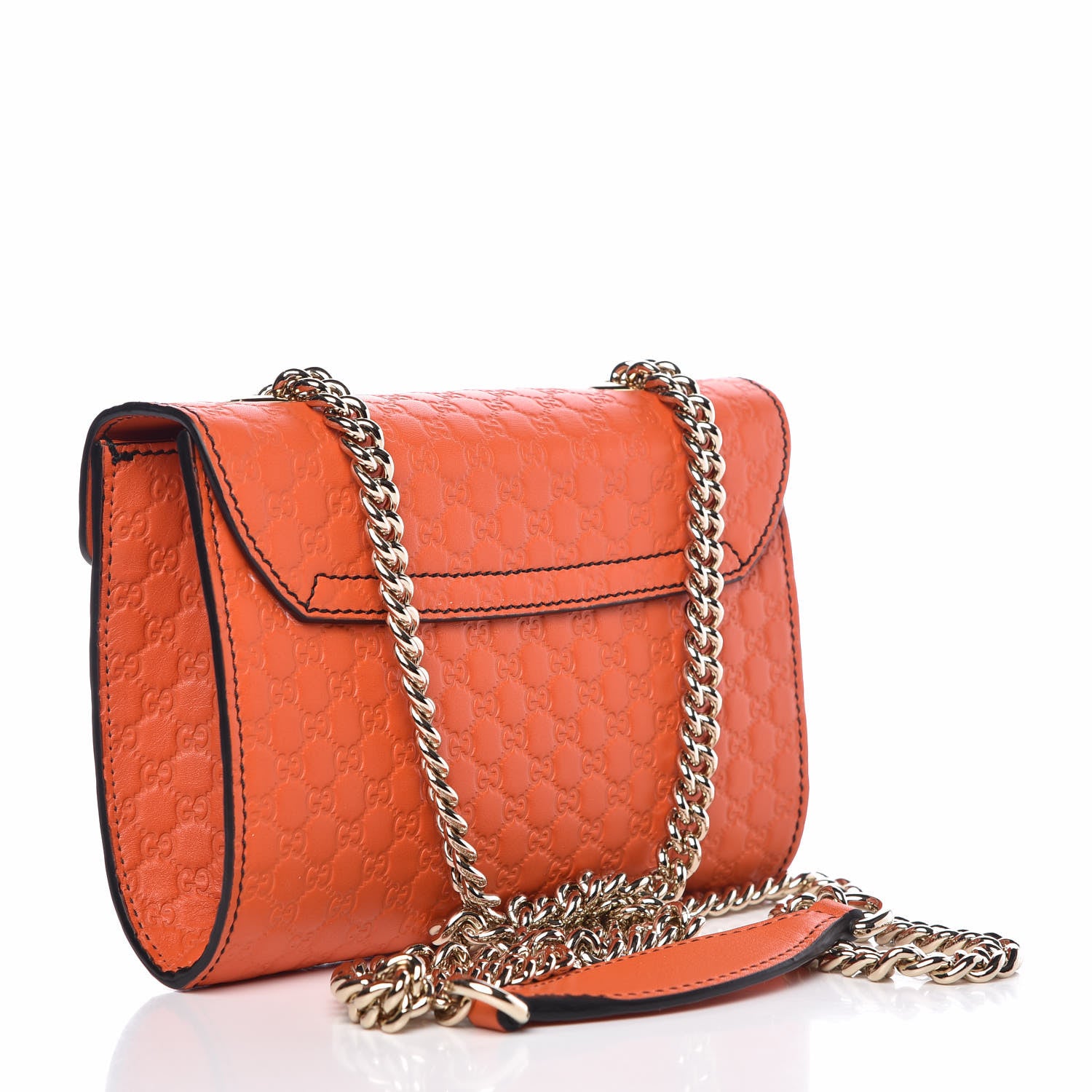 Gucci Soft Microguccissima Mini Emily Chain Shoulder Bag Sun Orange 3 of 7
