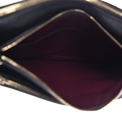 Valentino Garavani Vitello Camouflage Rockstud Triple Zip Wristlet Pouch Black 6 of 10