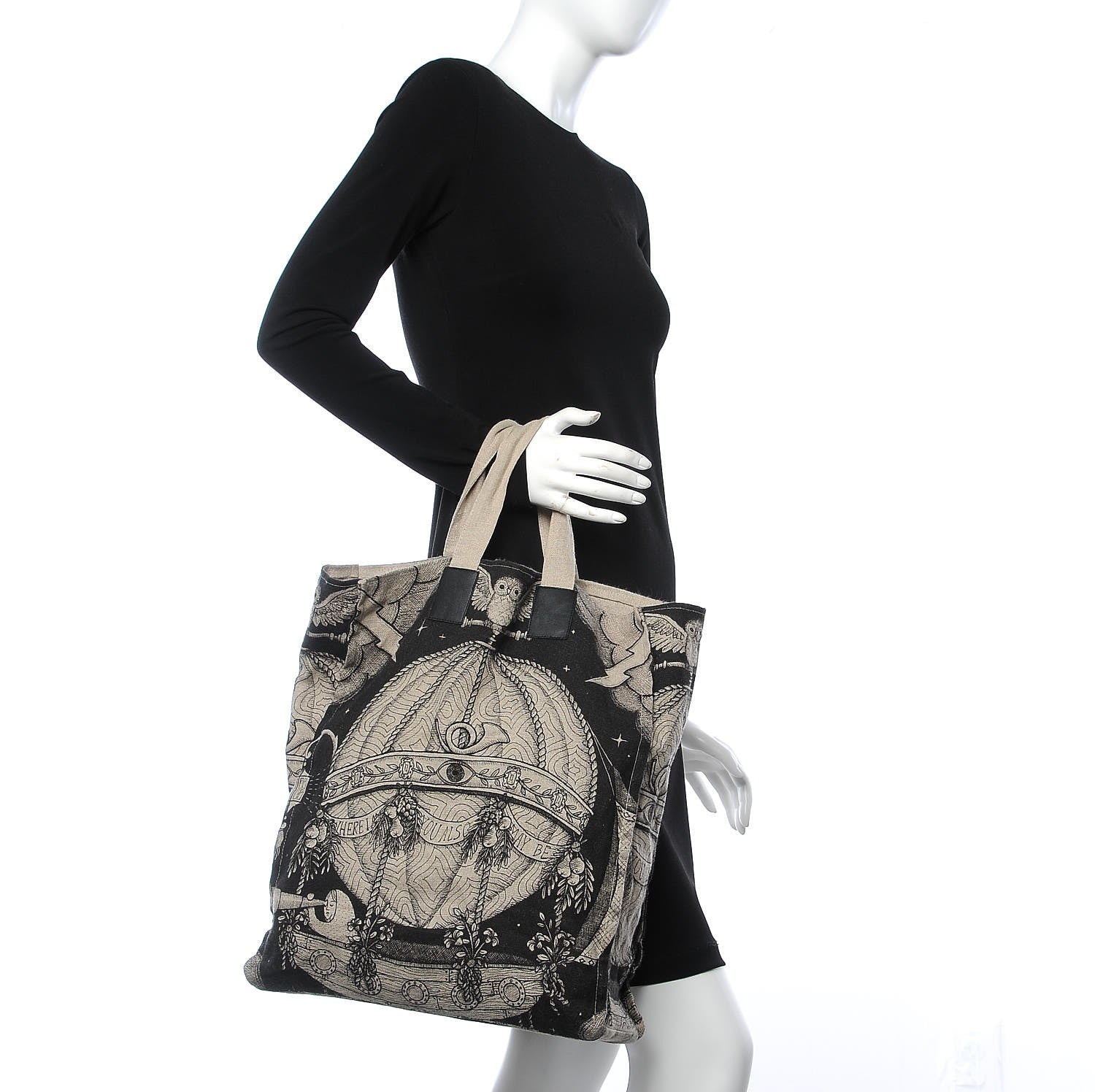 Gucci X JAYDE FISH Linen Garden Vertical Tote Black 2 of 8