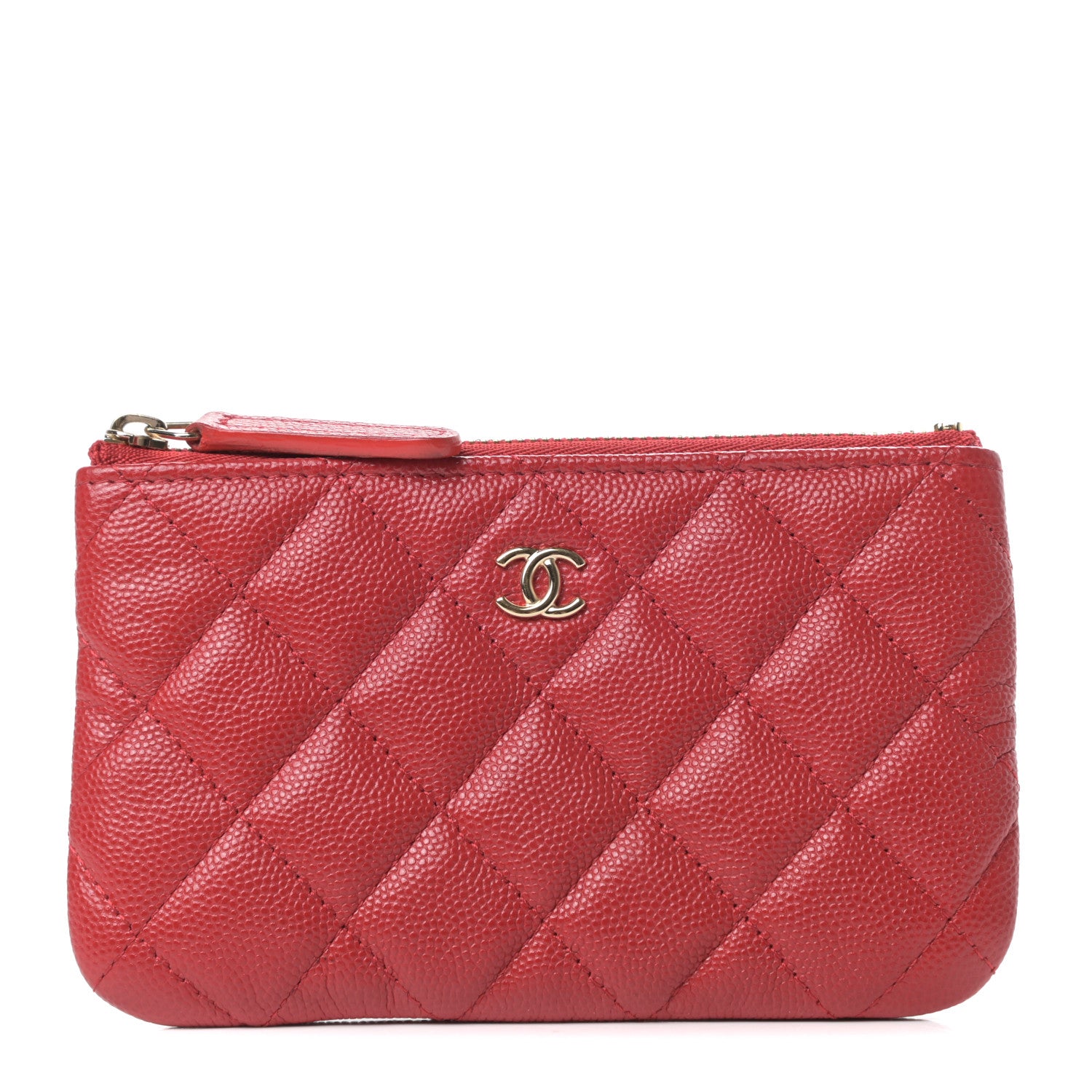 Chanel Caviar Quilted Small Cosmetic Case Red 1 of 7
