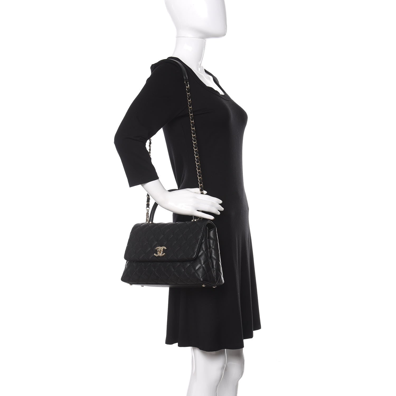 Chanel Caviar Quilted Small Coco Handle Flap Black 2 of 10