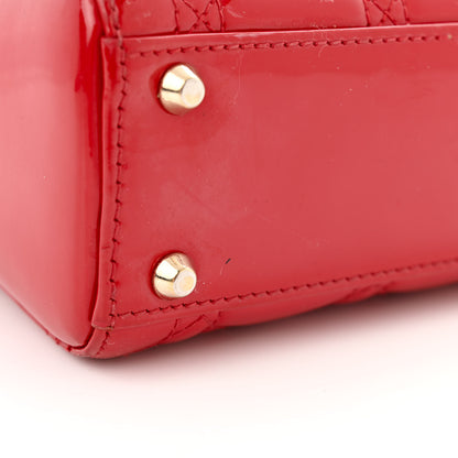 Christian Dior Patent Cannage Mini Lady Dior Red 14 of 14