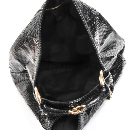 Gucci Python Large Horsebit Chain Hobo Black 5 of 6