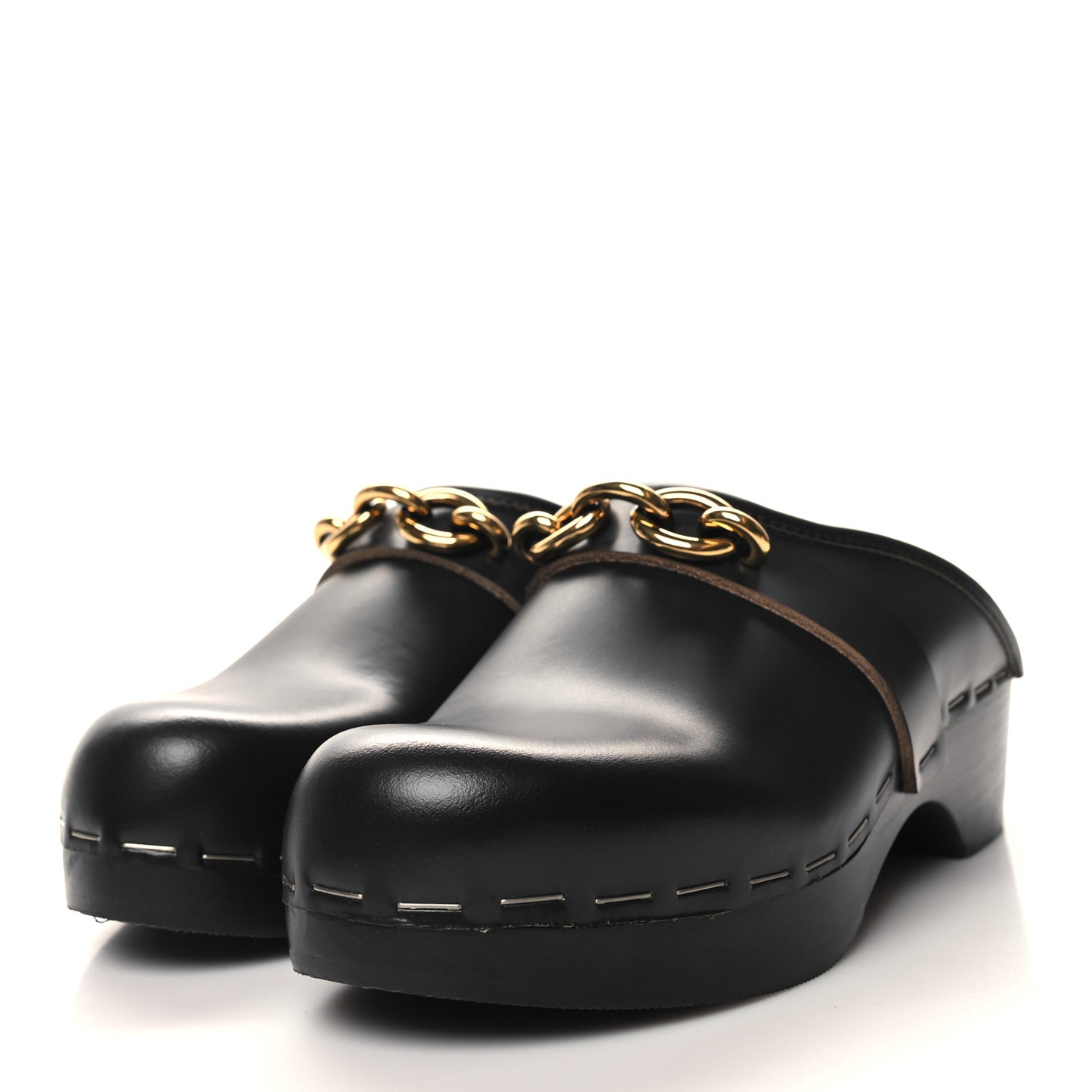 Smooth Calfskin Le Maillon Clogs 38.5 Black