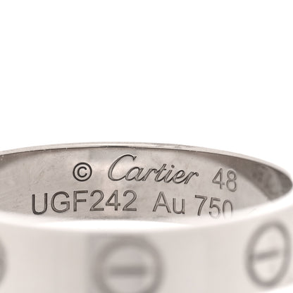Cartier 18K White Gold 3.5mm LOVE Wedding Band Ring 48 4.5 4 of 4