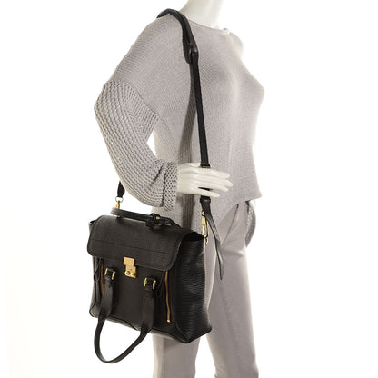 3.1 Phillip Lim 3.1 Textured Calfskin Medium Pashli Satchel Black 2 of 13