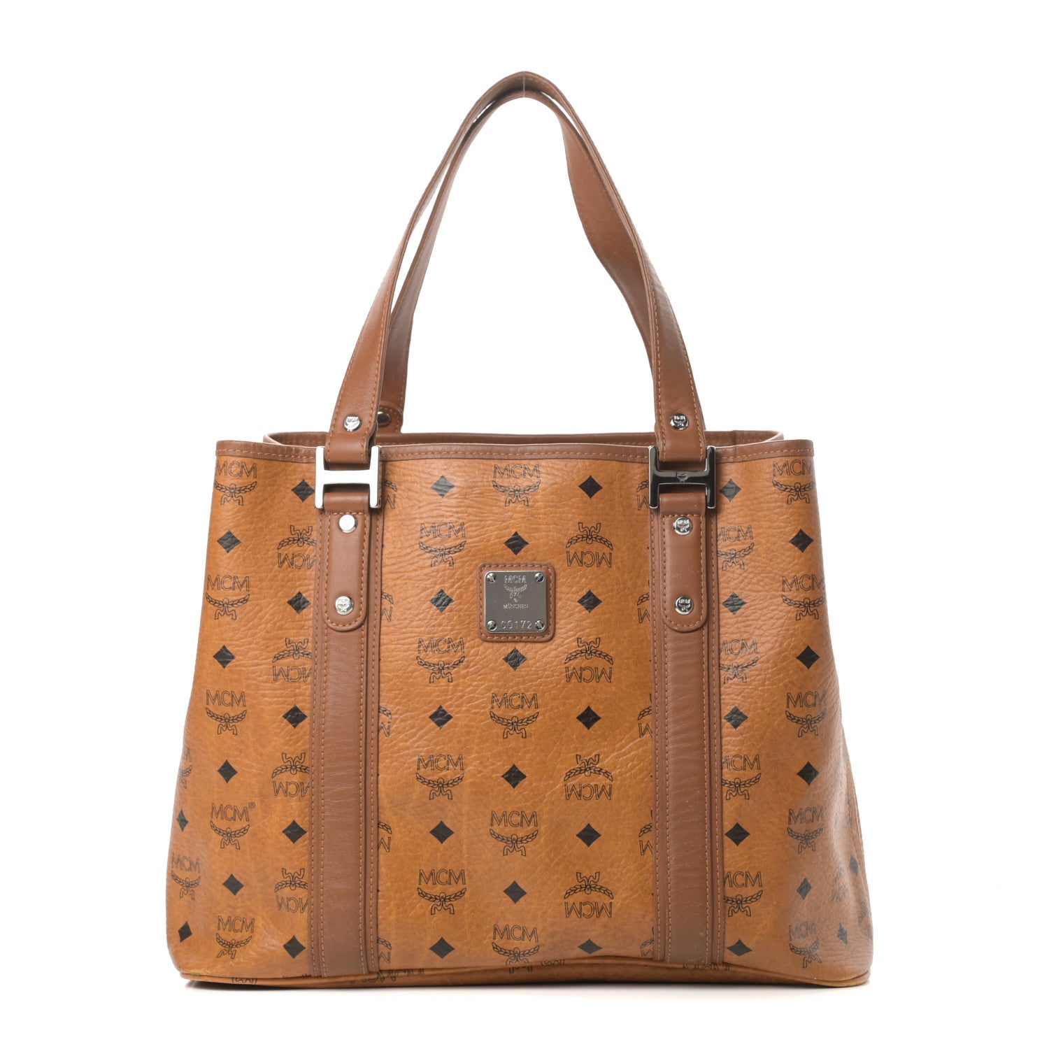 MCM Visetos Shopping Tote Cognac 1 of 21