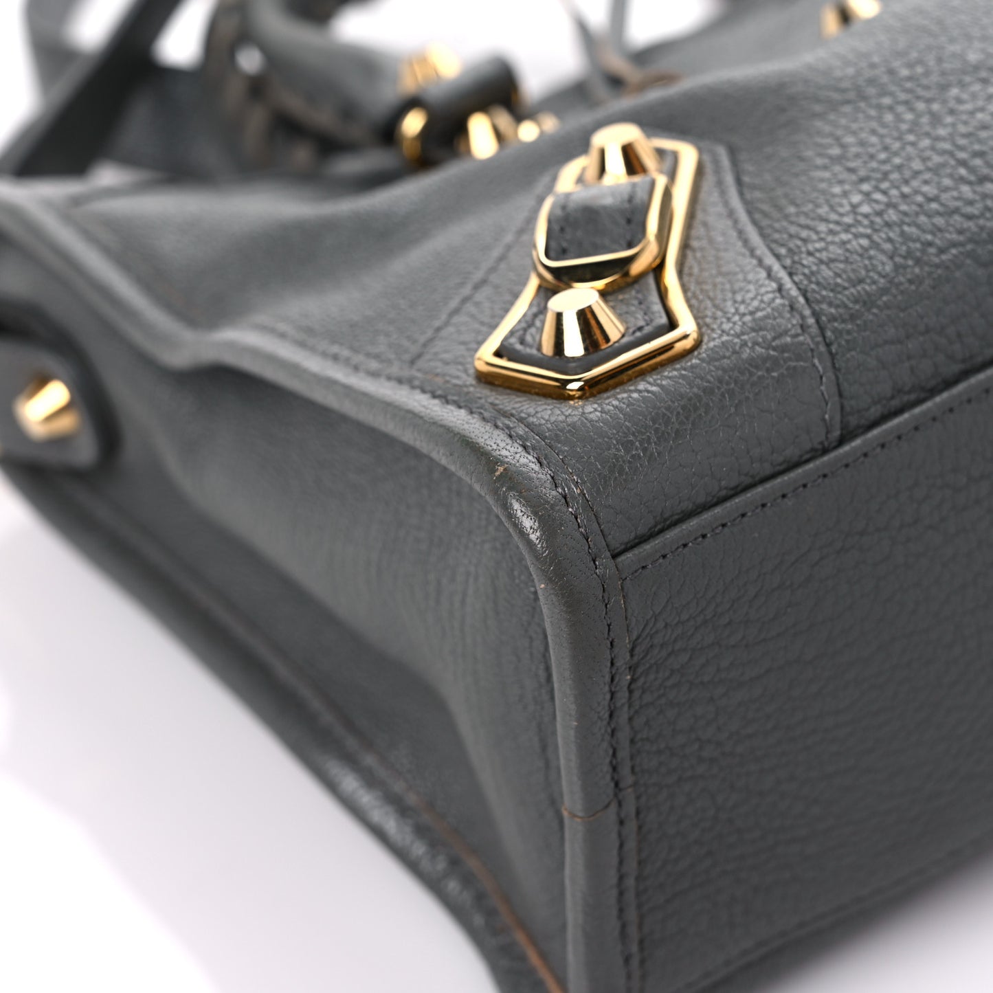 Chevre Gold Metallic Edge Hardware S City Gris Acier