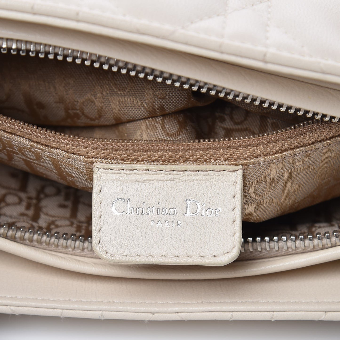 Lambskin Cannage Medium Lady Dior White