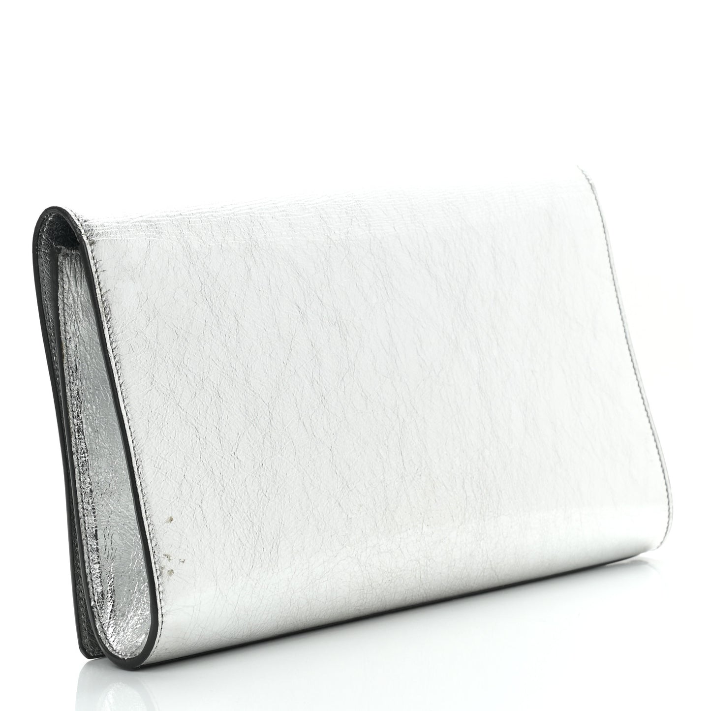 Metallic Calfskin Monogram Large Belle De Jour Clutch Silver
