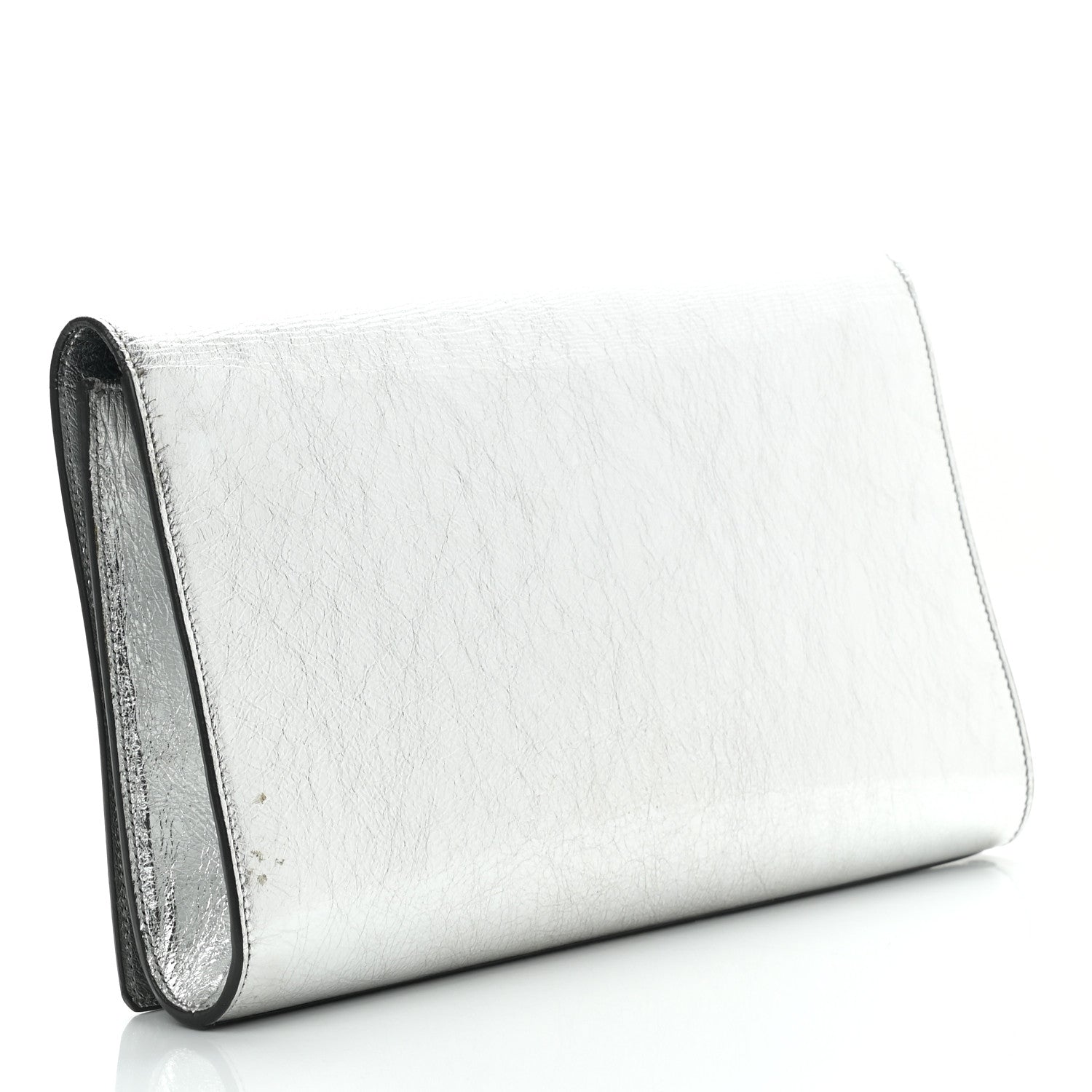 Saint Laurent Metallic Calfskin Monogram Large Belle De Jour Clutch Silver 3 of 8
