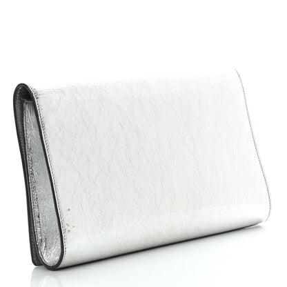 Saint Laurent Metallic Calfskin Monogram Large Belle De Jour Clutch Silver 3 of 8