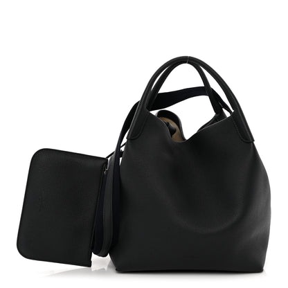 Loro Piana Grained Calfskin Large Bale Bag Navy Blue 3 of 10