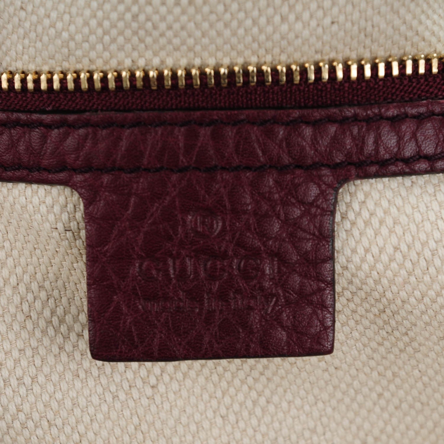 Gucci Pebbled Calfskin Large Soho Shoulder Bag Bordeaux 6 of 9