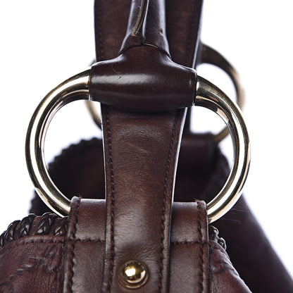 Gucci Guccissima Large Horsebit Chain Hobo Chocolate 15 of 19