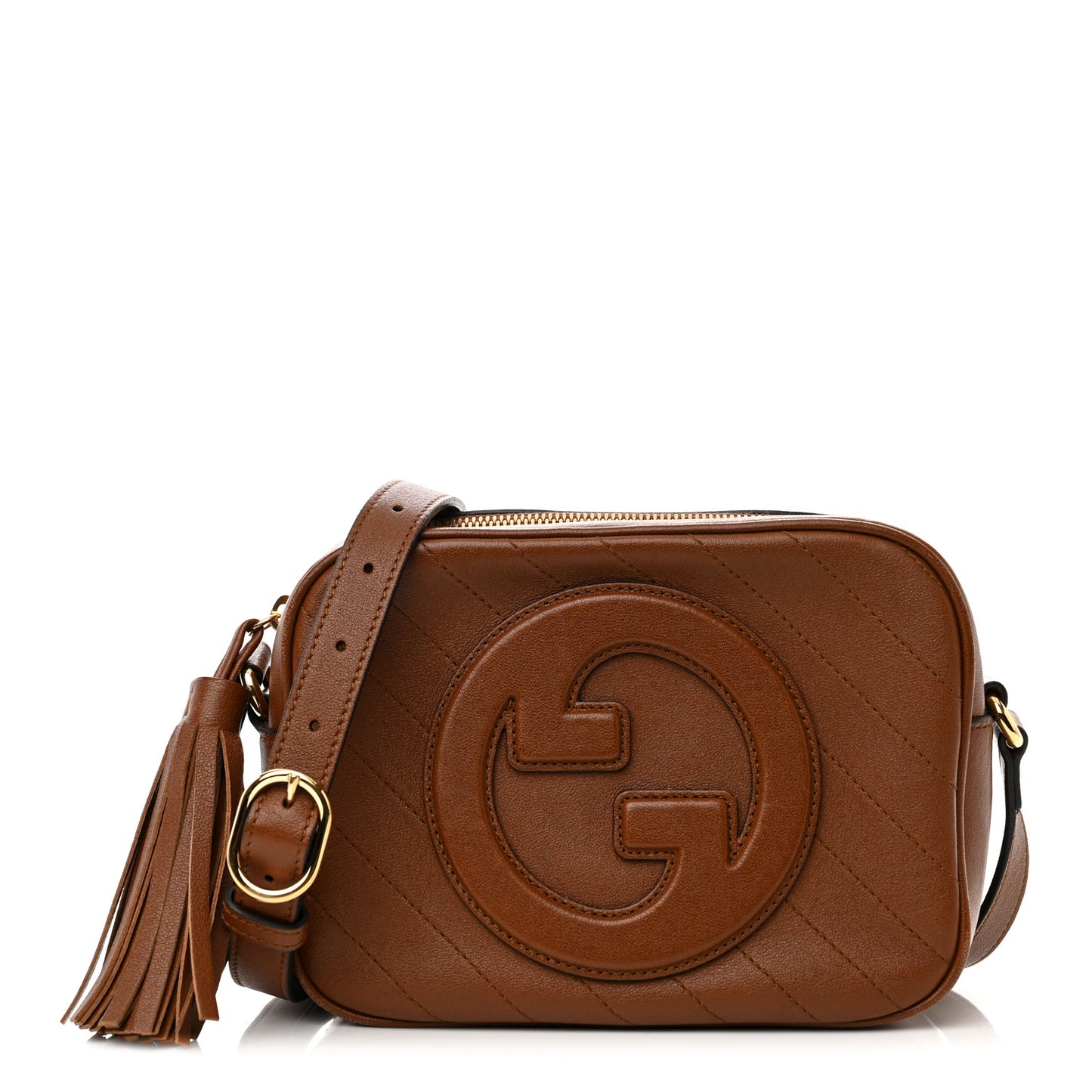 Sakai Be Green Calfskin Diagonal Stitched Small Blondie Shoulder Bag Cuir
