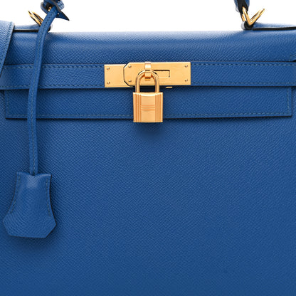 Hermes Epsom Kelly Sellier 28 Bleu France 8 of 11