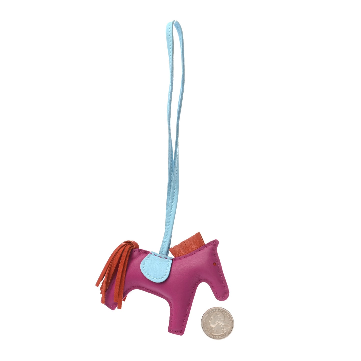 Milo Lambskin Grigri Rodeo Horse Bag Charm PM Rose Pourpre Cornaline Celeste