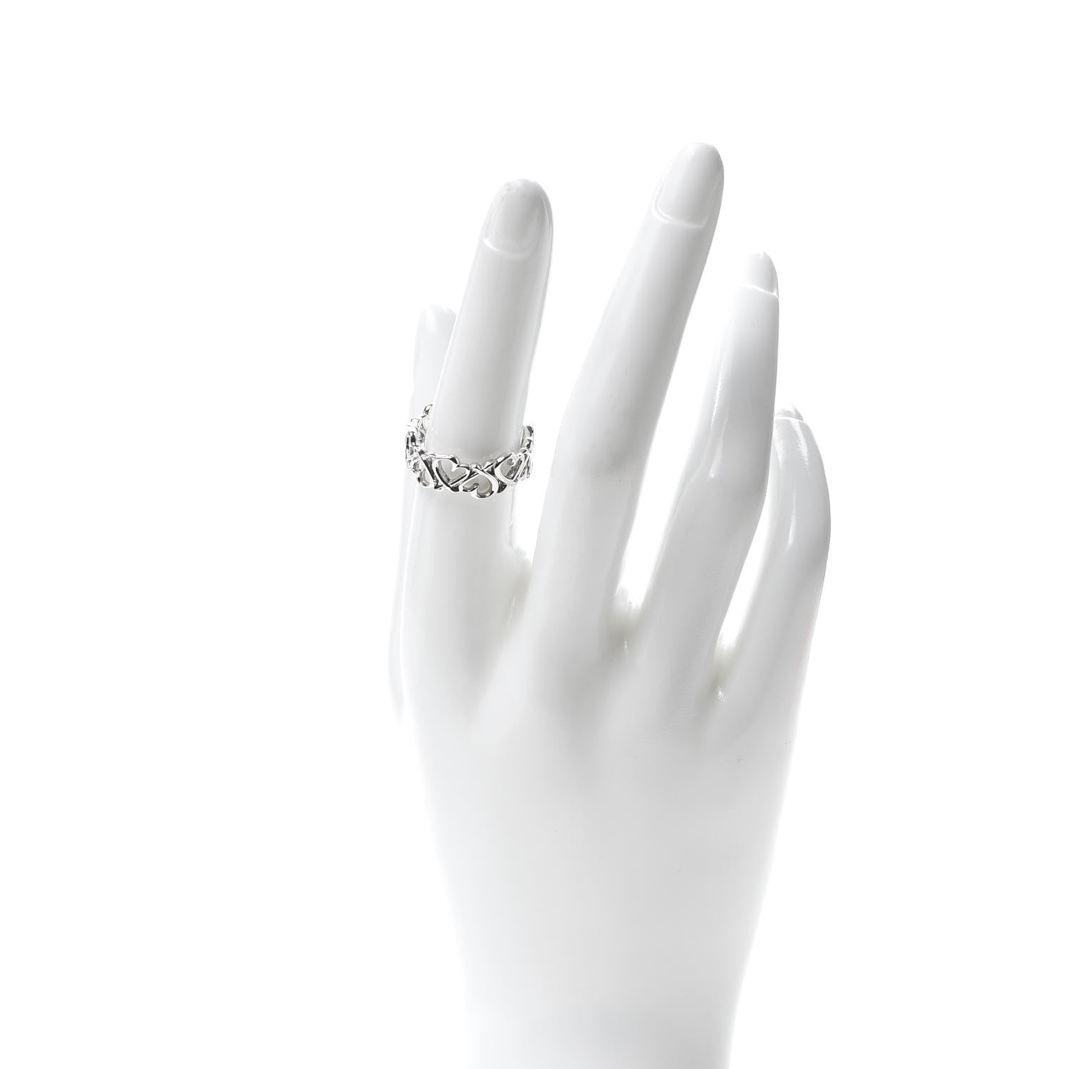 Tiffany Sterling Silver Paloma Picasso Loving Heart Band Ring 54 7 2 of 4