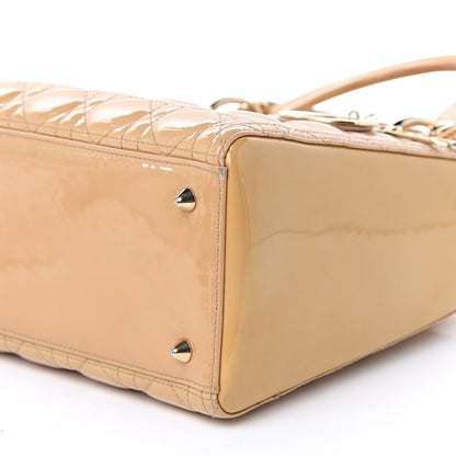Christian Dior Patent Cannage Medium Lady Dior Beige 10 of 11