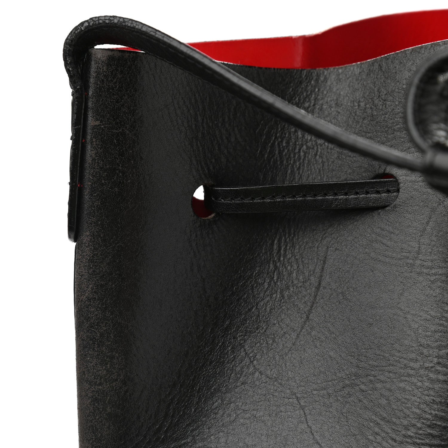 Mansur Gavriel Vegetable Tanned Calfskin Bucket Bag Black Flamma 13 of 17