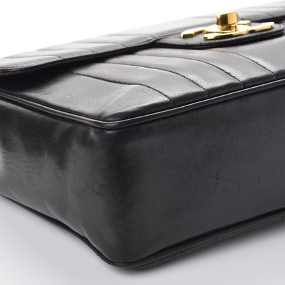 Chanel Lambskin Vertical Quilt Jumbo Single Flap Black 13 of 16