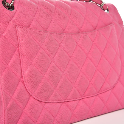 Chanel Iridescent Caviar Quilted Jumbo Double Flap Pink 13 of 29