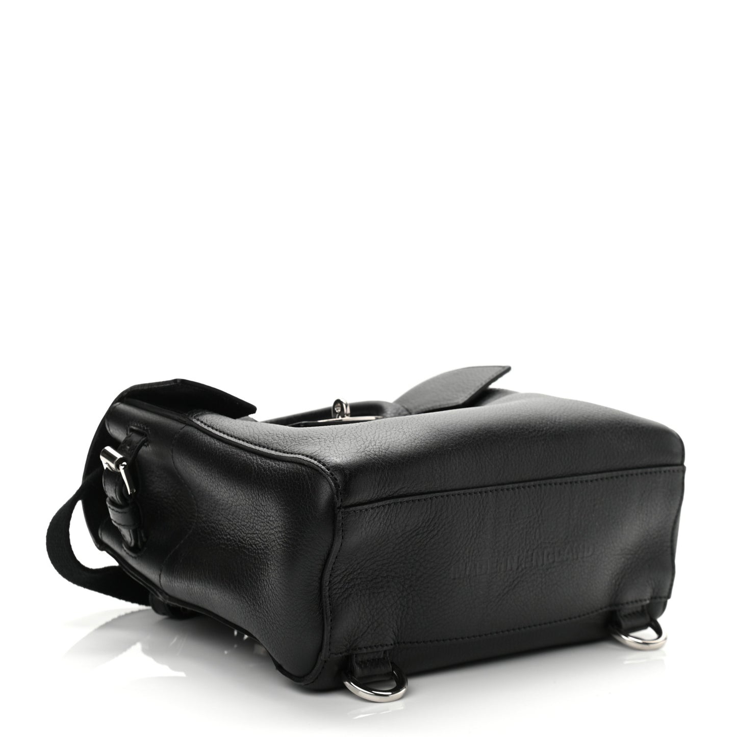 Natural Leather Mini Cara Delevingne Convertible Satchel Black