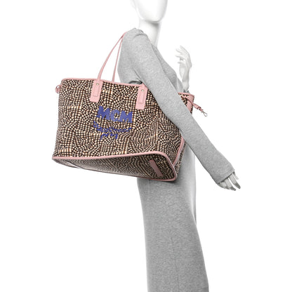MCM Visetos Large Liz Reversible Shopper Tote Soft Pink 2 of 18