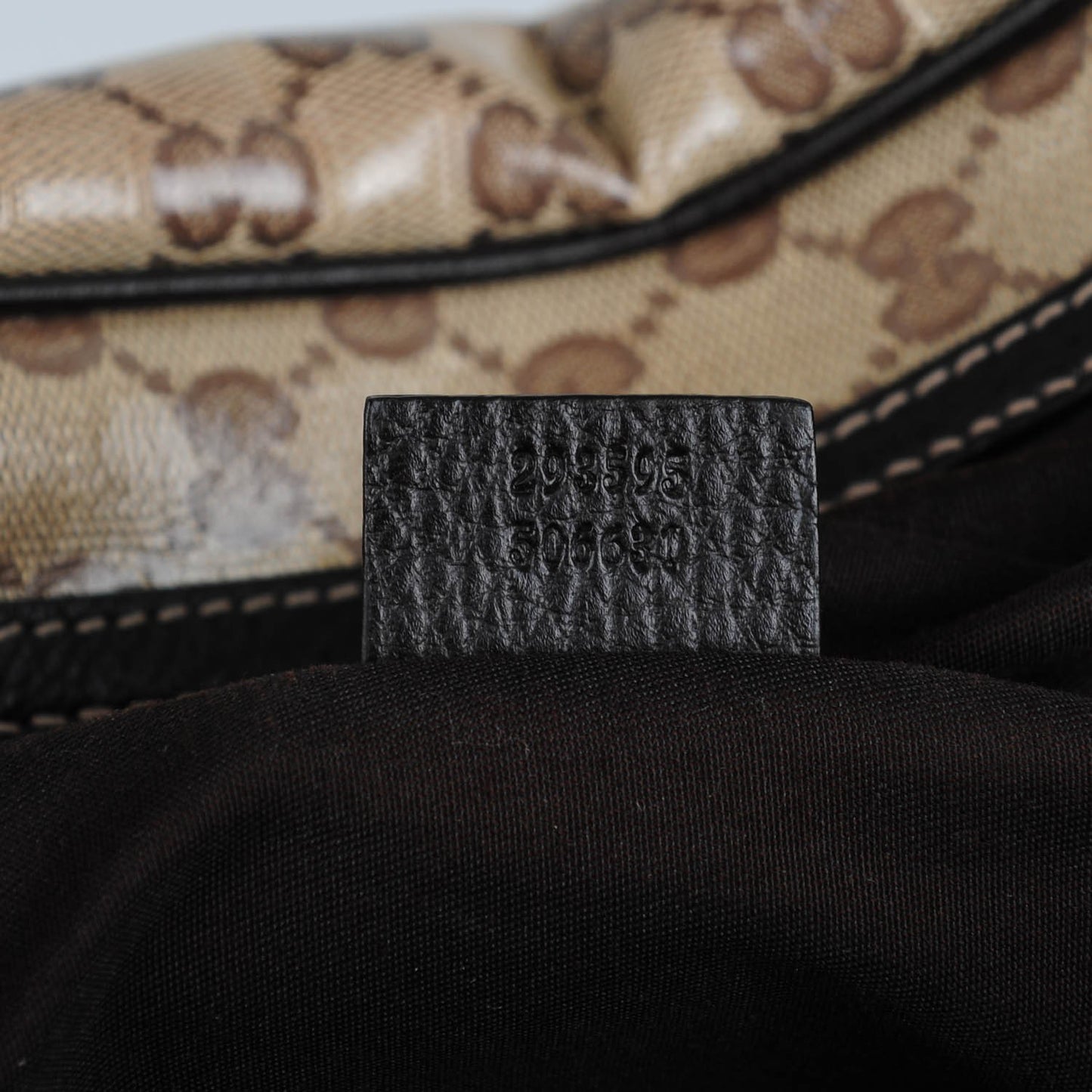 Crystal Monogram Large Princy Duffle Bag Beige Dark Brown