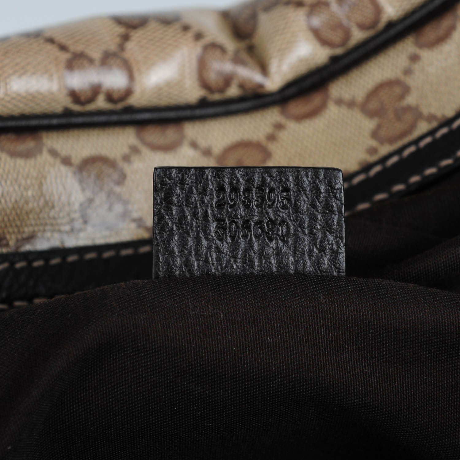 Gucci Crystal Monogram Large Princy Duffle Bag Beige Dark Brown 7 of 7