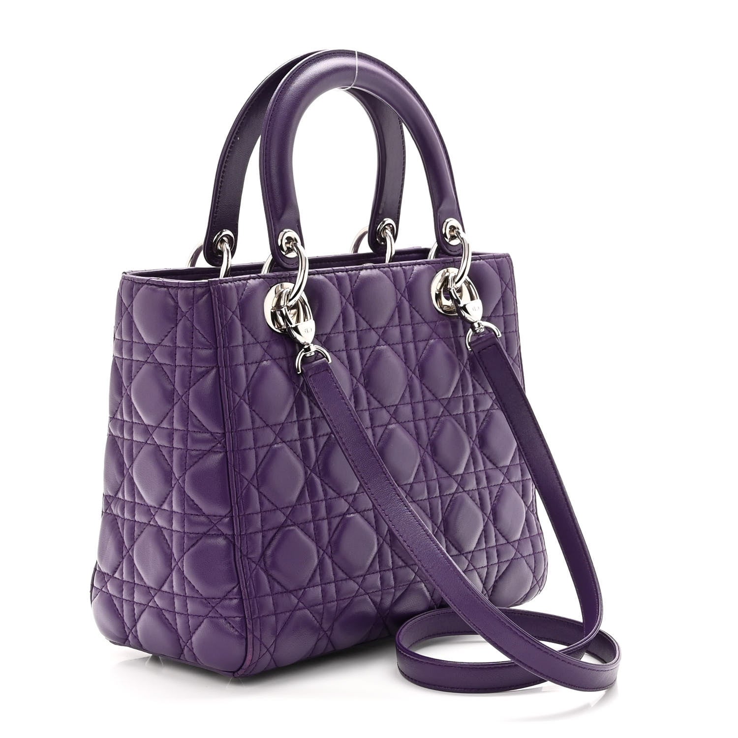 Christian Dior Lambskin Cannage Medium Lady Dior Purple 3 of 8