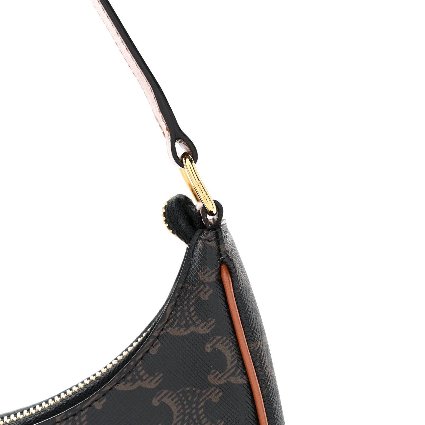 Triomphe Canvas Calfskin Ava Shoulder Bag Tan
