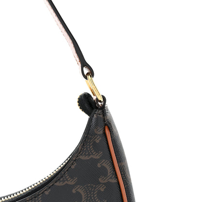 Celine Triomphe Canvas Calfskin Ava Shoulder Bag Tan 10 of 10