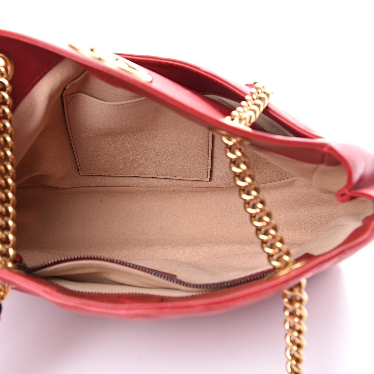 Calfskin Matelasse Medium GG Marmont Open Top Shoulder Bag Hibiscus Red