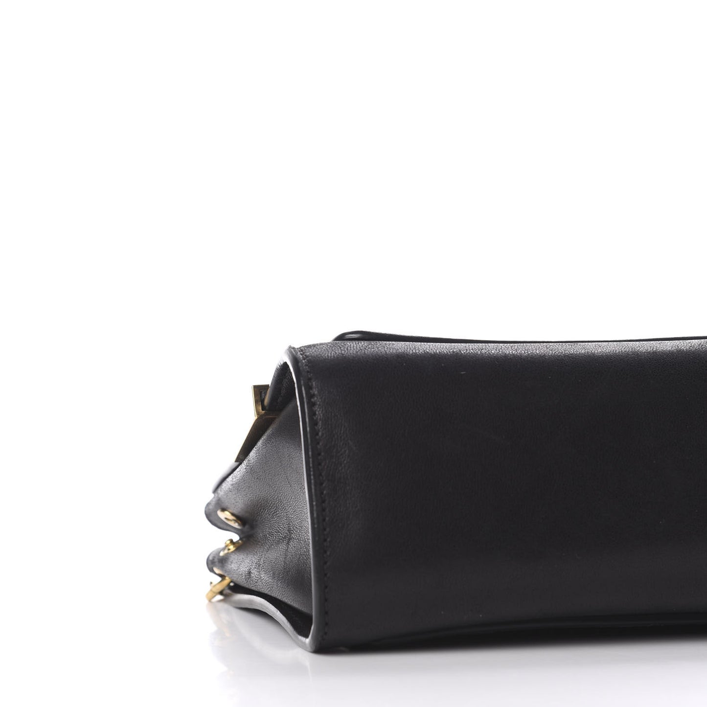 Lambskin Medium Elle Chain Clutch Black