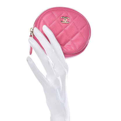 Chanel Caviar Quilted Zip Around Classic Coin Purse Pink 2 of 8