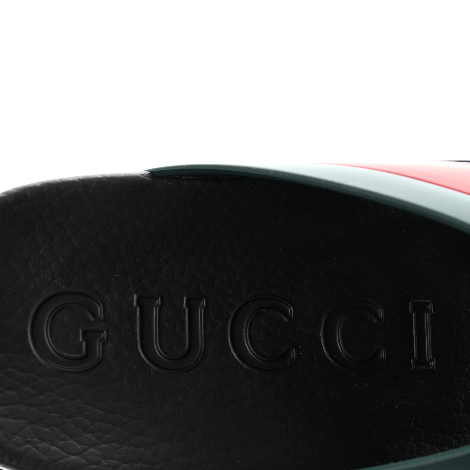 Gucci Rubber Web Womens Criss Cross Slide Sandals 40 Green Red 8 of 10
