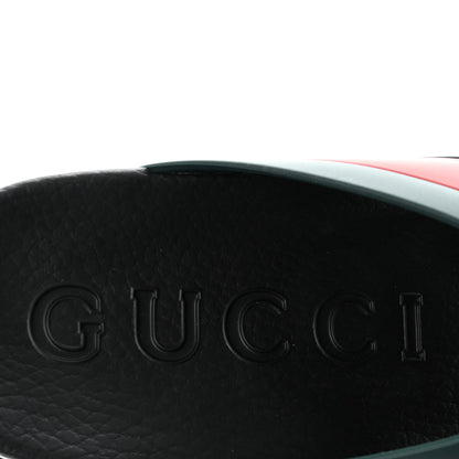 Gucci Rubber Web Womens Criss Cross Slide Sandals 40 Green Red 8 of 10