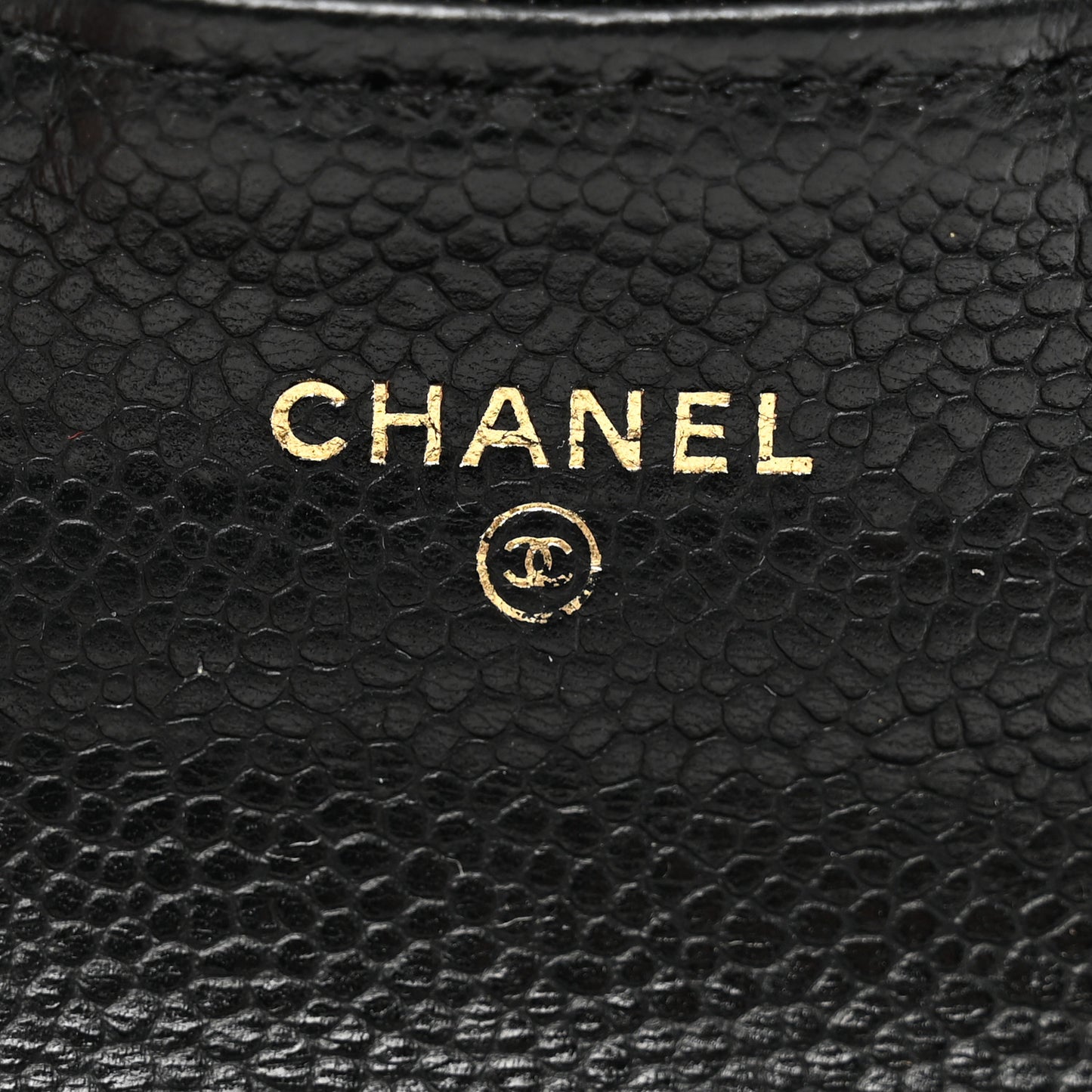 Caviar Quilted Flap Card Holder Wallet Black
