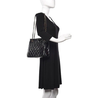 Chanel Patent Quilted Tote Black 2 of 14