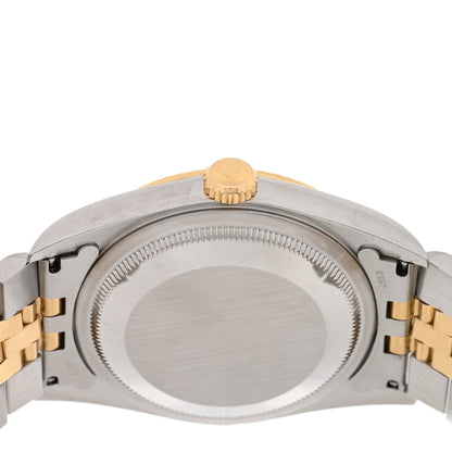Rolex Stainless Steel 18K Yellow Gold 36mm Oyster Perpetual Datejust Watch Silver Roman 16233 4 of 4