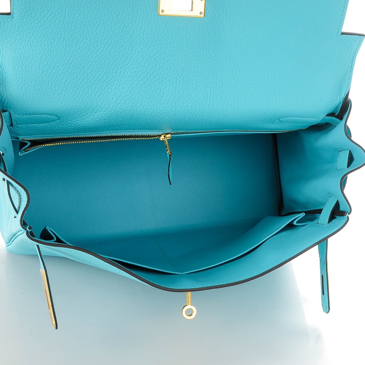 Hermes Togo Kelly Retourne 32 Bleu Atoll 6 of 25